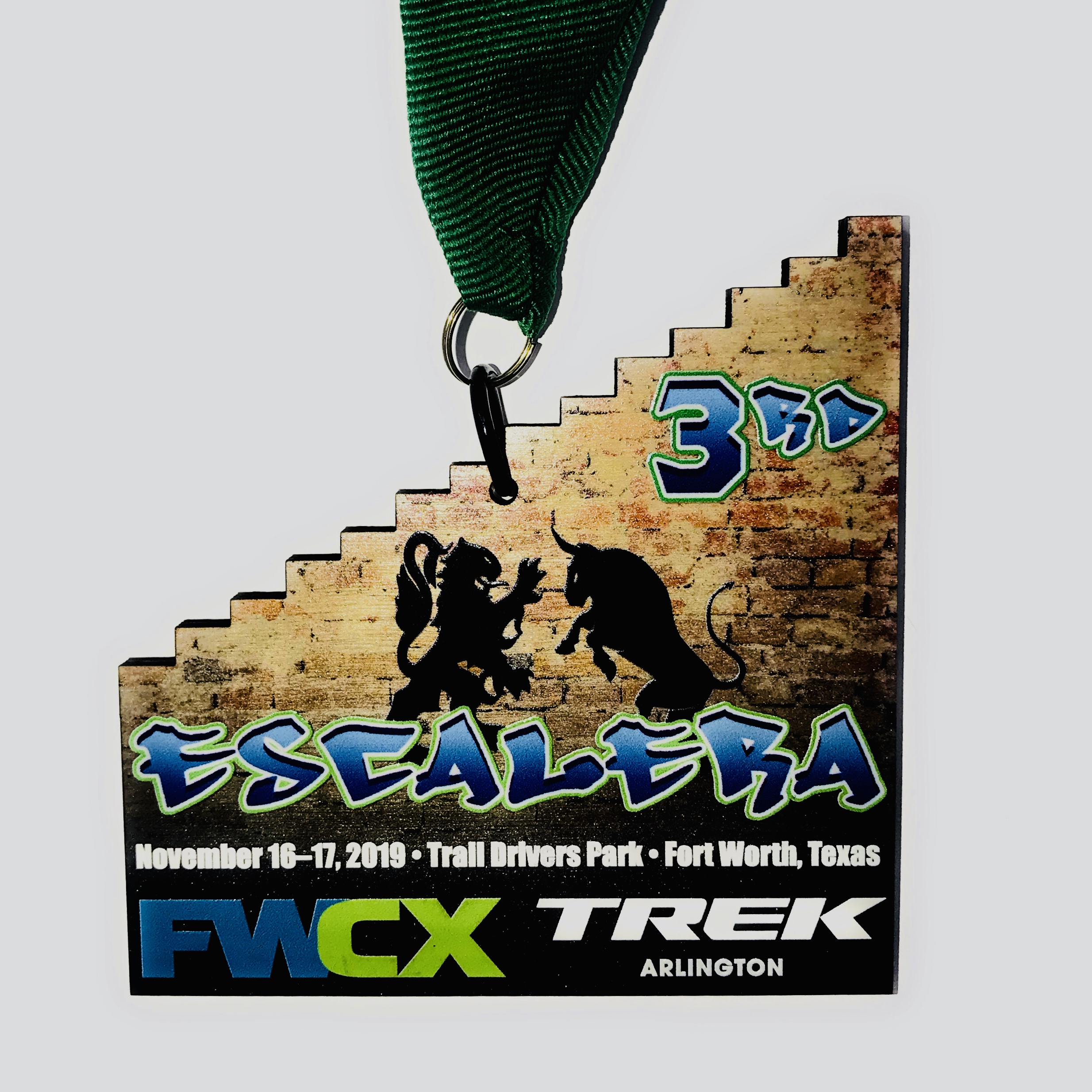 Custom shape wood medal cut to a custom design